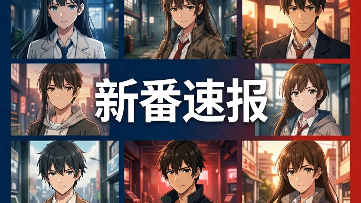 h动漫2025年新番资讯速报封面，展示多部新作标题卡与声优公告画面汇聚的视觉拼图